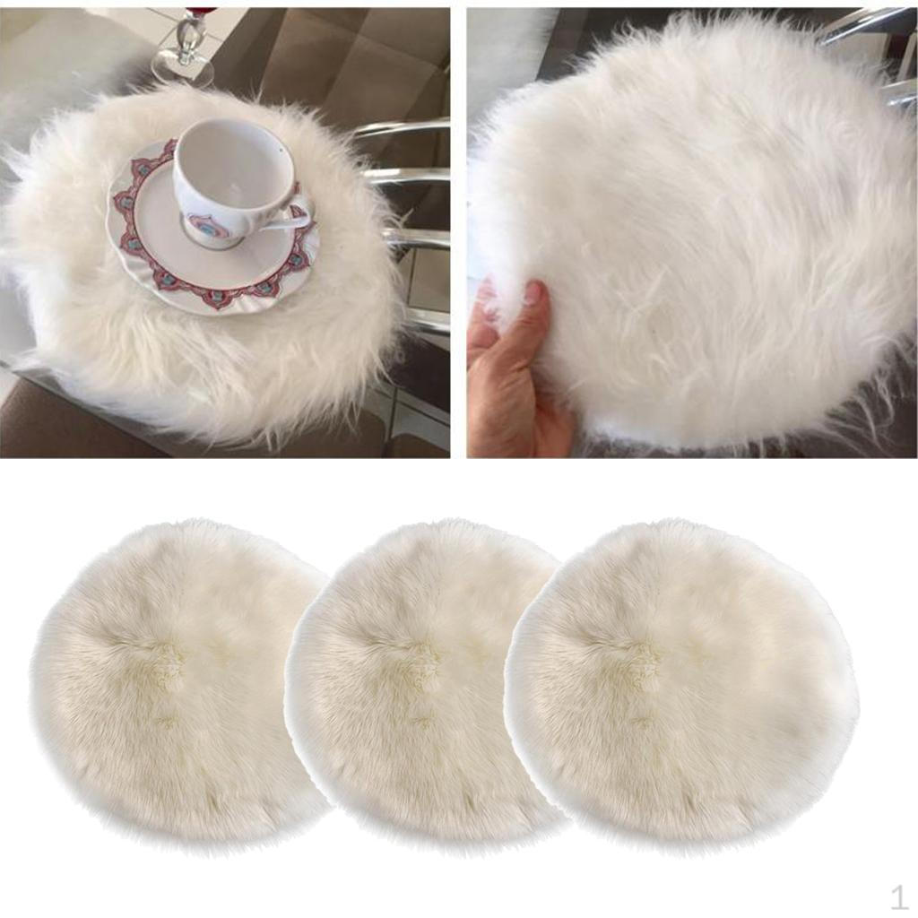 2er Pack Weiches Schaffell Teppich - Flauschige Kunstpelz Matte In Weiß & Grau