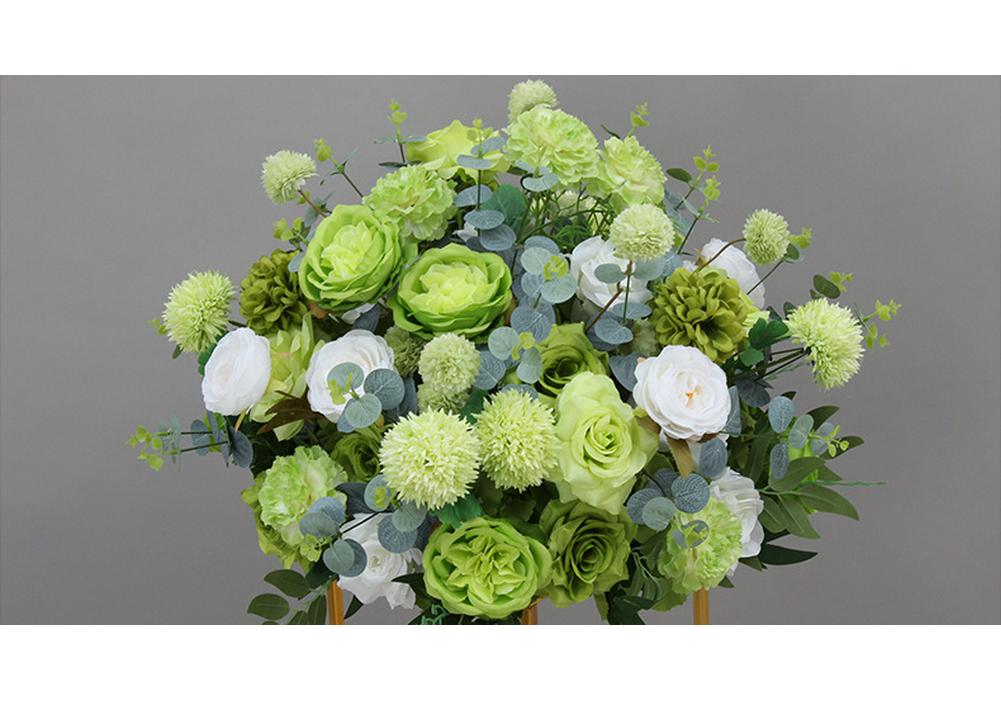 Simulated Silk Floral Arrangement: Round Flower Ball for Aisle, Table, or Wedding Stage Decoration.