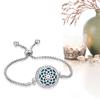 Diamond Inlaid Titanium Steel Hollow Can Open Oil Bracelet, Life Tree, Adjustable Size Perfume Bracelet