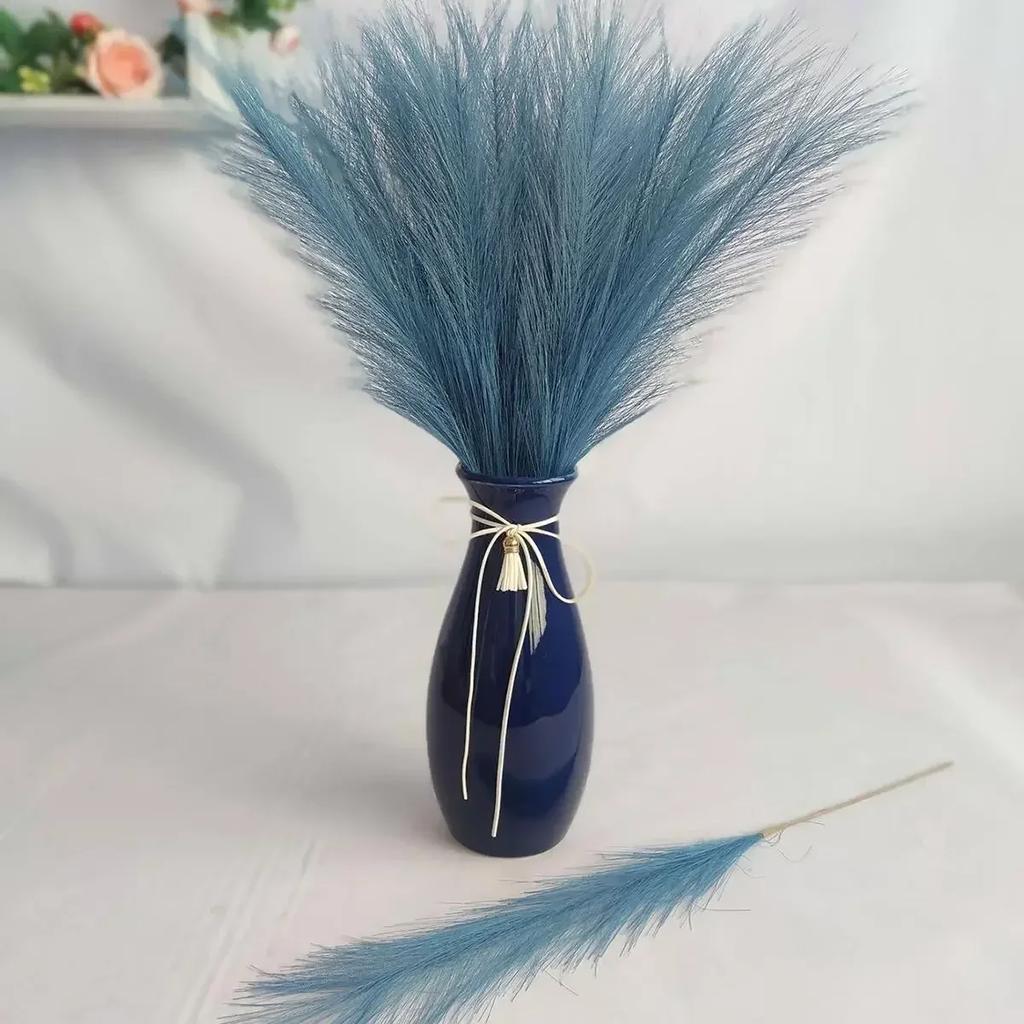 3pcs-Artificial Pampas Grass Simulation Feather Wedding Props Reed Hair Boho Home Decoration