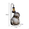 Garden Statue with Solar Light Hedgehog Figurine Lantern Lamp Night Patio Resin Animal
