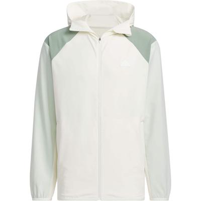 adidas Hooded Casual Zip-Up Long Sleeve Jacket Unisex Outerwear Han-Jade-White JJ1304