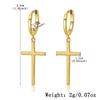S925 Sterling Silver Light Gold Cross Earrings for Men & Women - Trendy, Cool, and Stylish Daily Wear