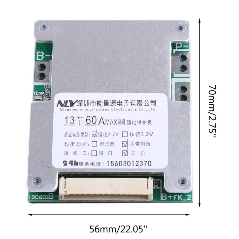 Compact Battery BMS Board Module Li-Ion Battery Pack for Protection Board BMS Fitting for 13S 48V 60A Batteries Durable