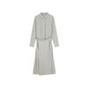 LESS Cotton Blend Casual Long Sleeve Shirt Dress