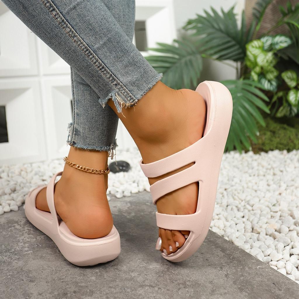 Damenschuhe coole Hausschuhe Paar Sommerbekleidung 2025 neue Mode dicker Boden flacher Boden Freizeiturlaub Wort Strand