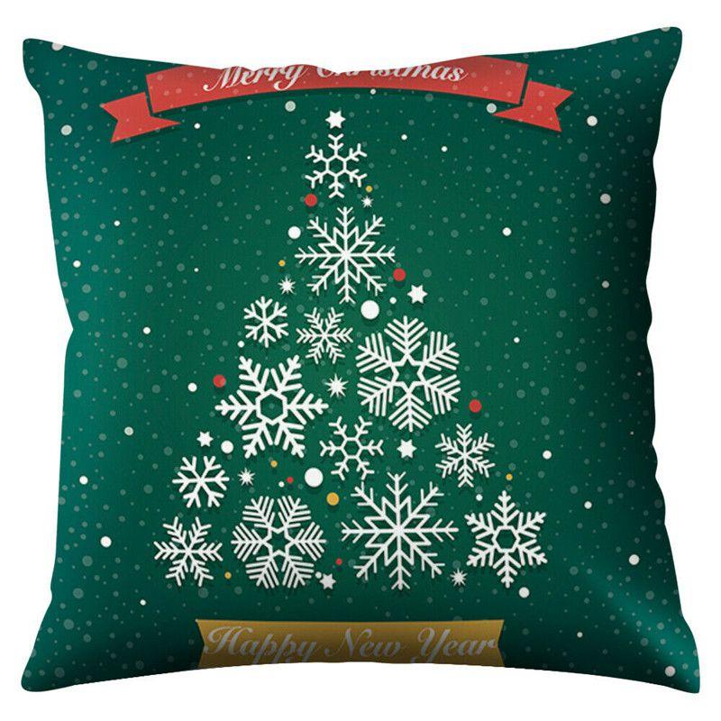 Polyester Peach Skin Christmas Cushion Cover 18" For Sofa Decor**