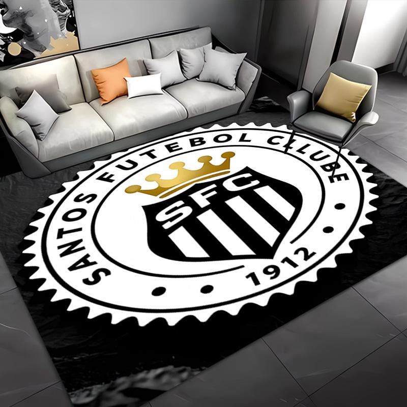 1pc Santos SFC logo Entrance Mat, Non-Slip Mat Area Rug,Room Decor, Outdoor Decor, Kitchen Rug,Doormat - Machine Washable, Easy to Clean