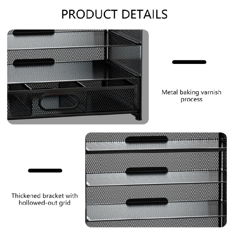 Organizador de Mesa de 3 Níveis Bandeja de Cartas Porta-Documentos Bandejas de Arquivamento Organizador de Papel Acessórios de Mesa Cadernos Suporte Classificador