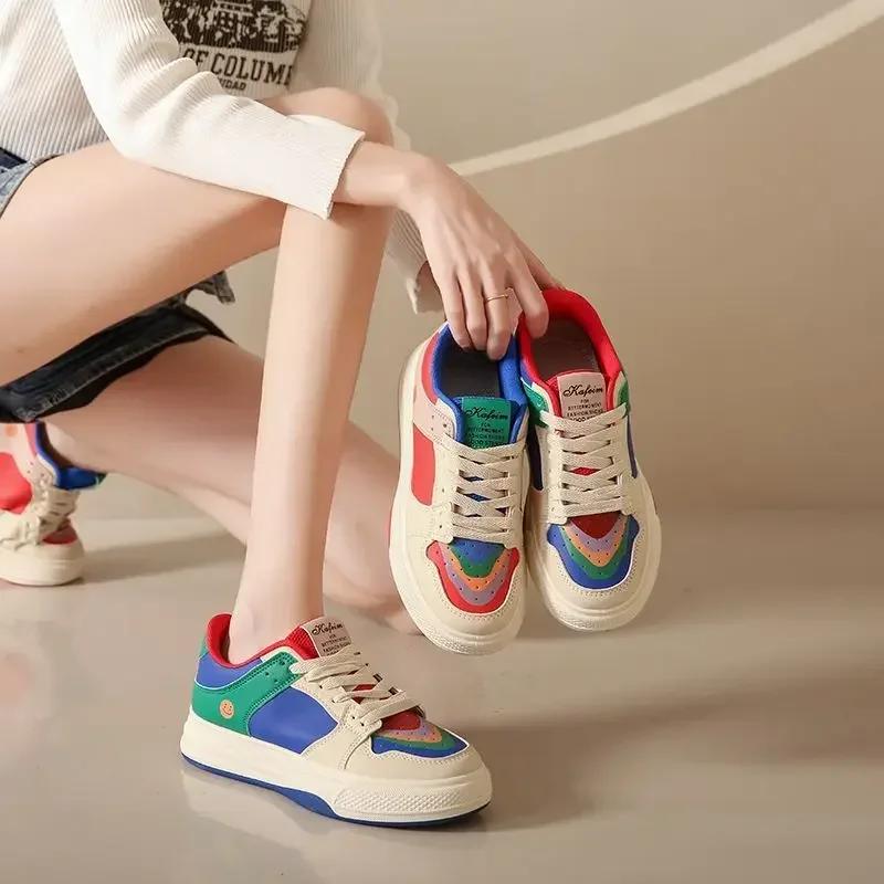 Žhavé výprodeje Mandarin Duck Boty Burst Rainbow 2024 Podzim Nová módní síť Červená Běžné Dámské Boty Tenisky Ženy