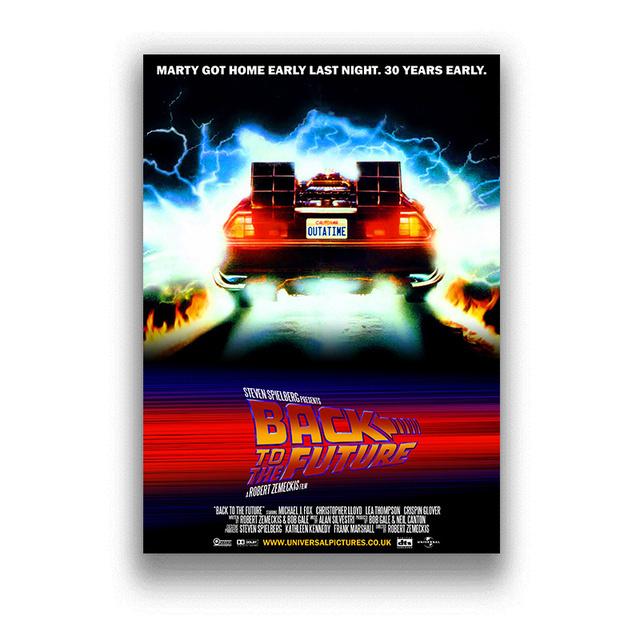 Klassischer Film Zurück in die Zukunft Auto Poster Kunst Malerei Leinwand Poster Druck Bild Moderne Heimdekoration Farben Kein Rahmen