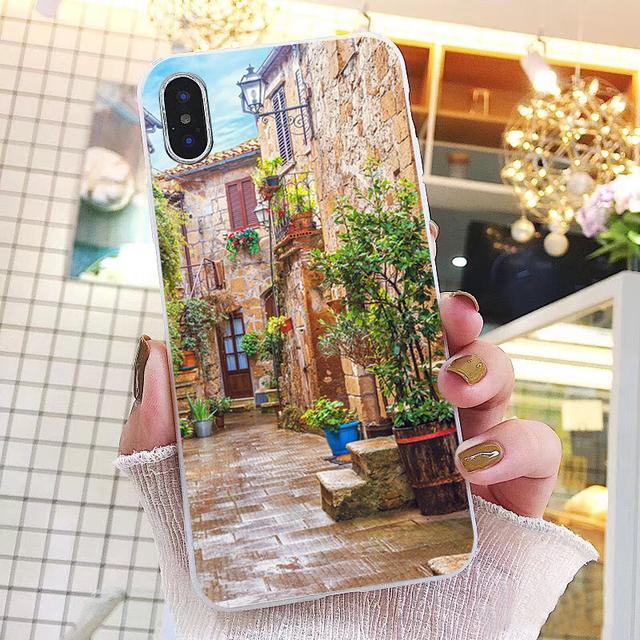 

Путешествия Италия улица Венеция пейзаж краска кафе чехол для телефона для Iphone 14 13 12 11 Pro Max чехол для Iphone Xs Max Xr X iPhone 13Pro