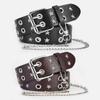 Metall-Doppelreihen-Schnalle Taillenband Gothic Y2K Gürtel Mode Herren Gürtel Damen