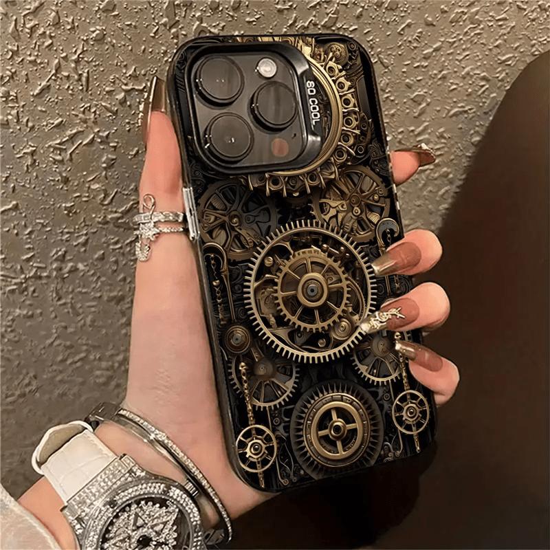 Mechanical design patterned phone case suitable for iPhone 17 16 15 14 13 12 11 Pro/ Max /Plus anti-fall and shock