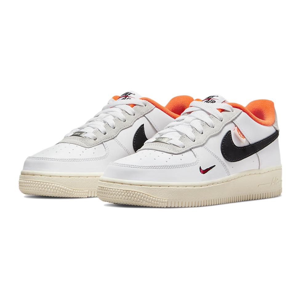 Nike Air Force 1 LV8 GS Hoops Pack - White Total Orange Kids Sneakers Coconut-Milk Black DX3361-100