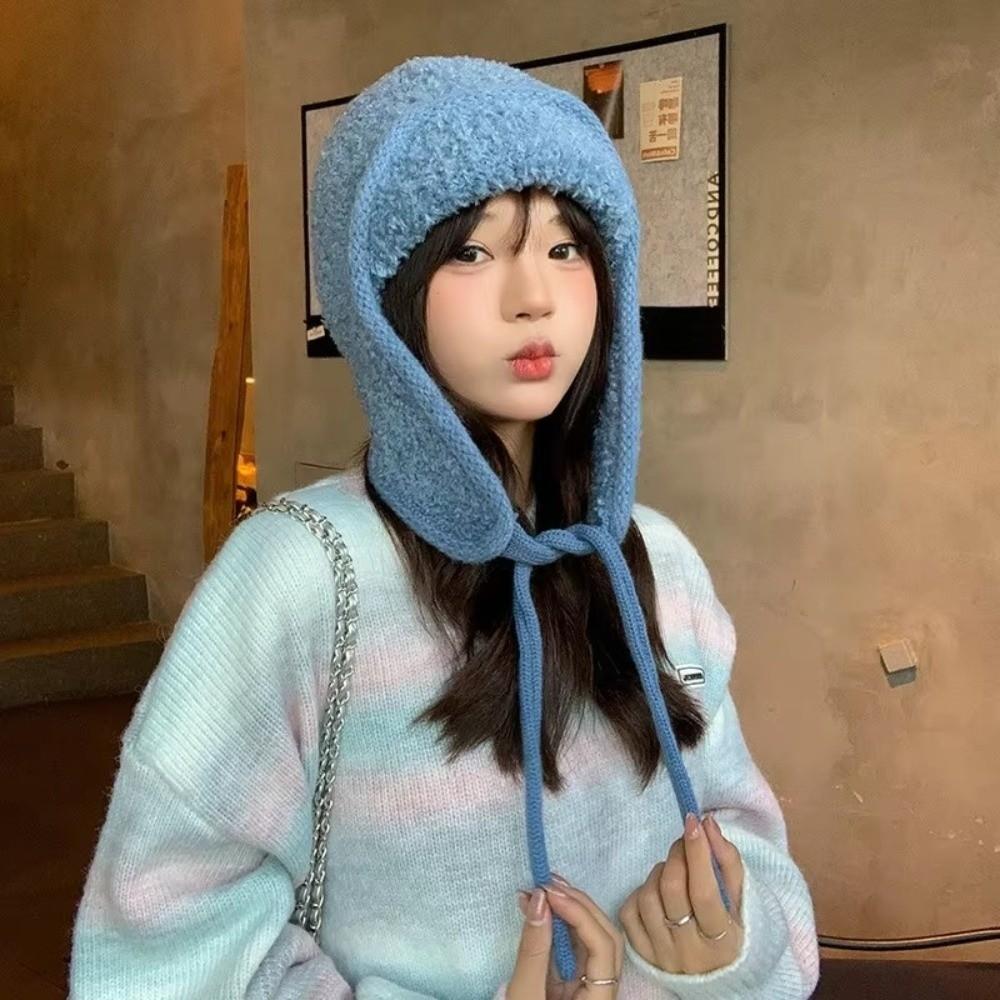 Windproof Knitted Wool Hat Thick Lei Feng Hat Versatile Winter Hat Autumn Winter