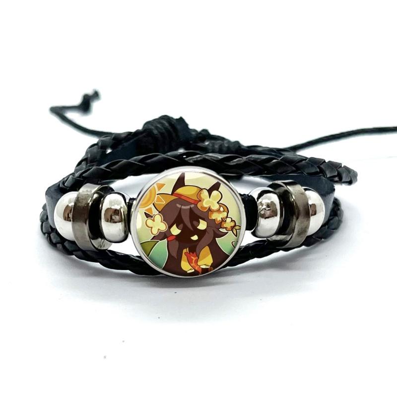 Carini FPE Cartone Animato Gioco Braccialetti in Pelle Claire Engel Braccialetti Intrecciati Multistrato Bangles Gioielli Fatti a Mano Regali