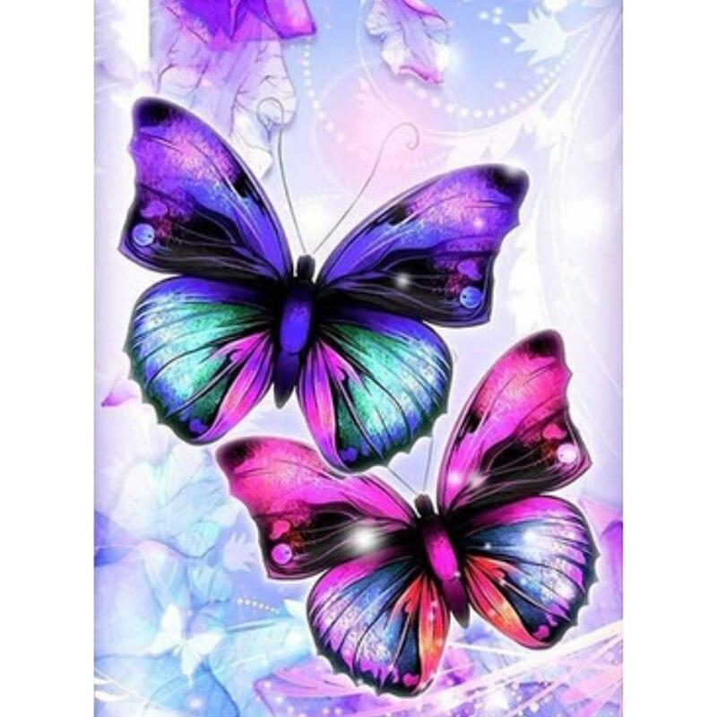 DIY 5D Diamond Painting Full Round Drill Color Butterfly Diamond Art Embroidery Animal Cross Stitch Resin Home Decor Gift