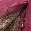 Mom Cardigan Top Female Grandma Round Neck Pattern Knitted Sweater Plus Velvet Thickened Autumn Clothes for Middle-aged and Elderly People