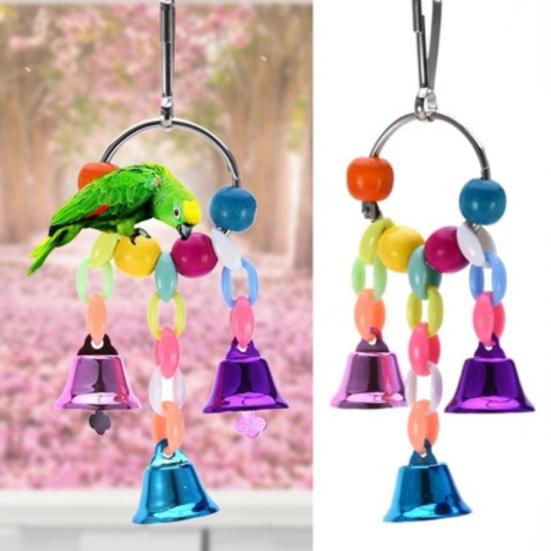 Pet Bird Bell String Chain Parrot Bite Zabawka do żucia Wisząca dekoracja klatki