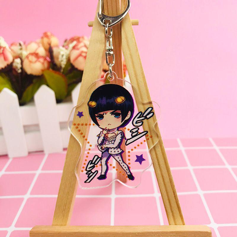 Jojos Adventure Bizarre Key Chain Anime Cartoon Keyring Pendant Acrylic Gifts