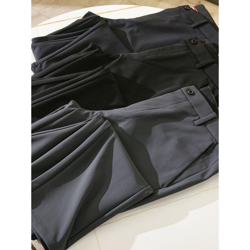 Move Freely! Silky Draped Anti-Wrinkle! Foreign Trade Tail Goods Men's Autumn Commuter Straight High Elastic Casual Trousers