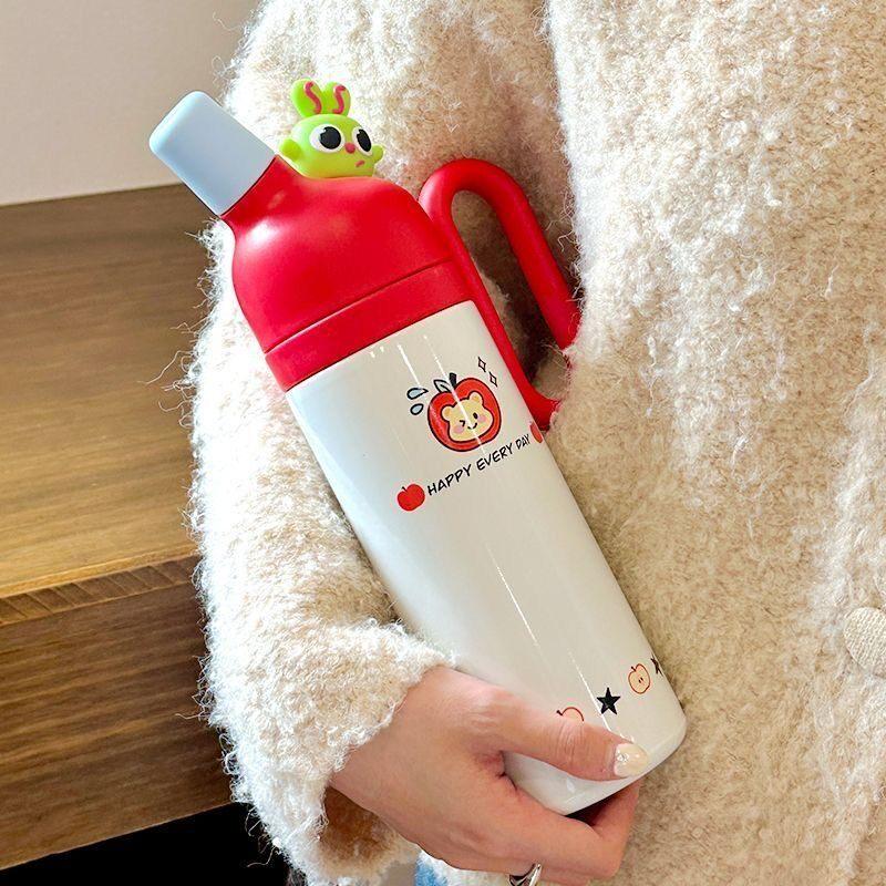 Süße Cartoon Thermosflasche Edelstahl Auslaufsicherer Deckel Für Kinder Schule Täglichen Gebrauch