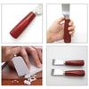Stainless Steel Universal Leather Workers DIY Leather Skiving Edge Trimming Tool Leather Cutting Knife Blade with Wood Handle