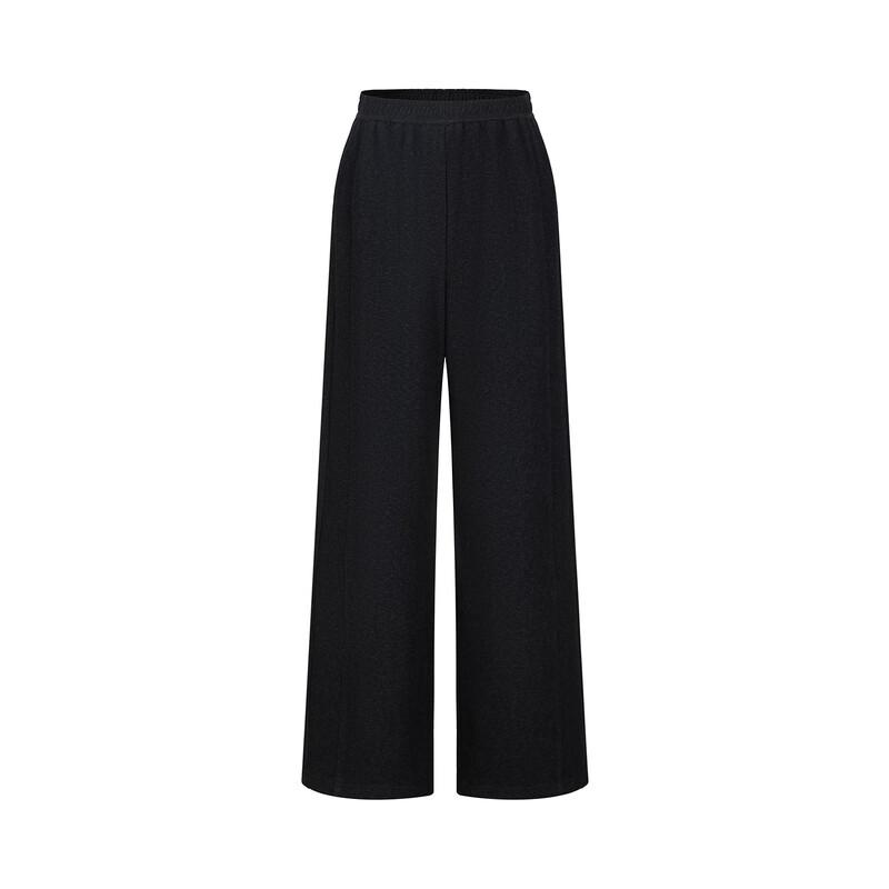 JIU ZI AN NA KOU Women's Free Pants Relaxed Plush-Lined Wide-Leg Trousers