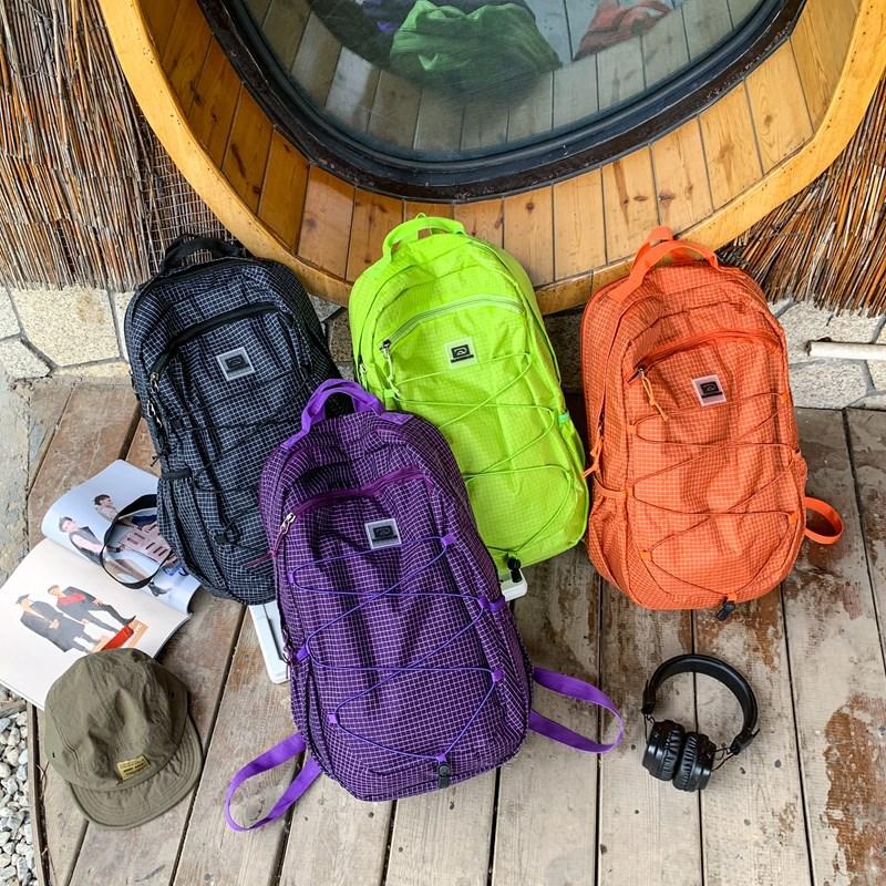 Outdoor Sports Waterproof Drawstring Backpack Large Capacity Travel Bag Student Plaid Backpack