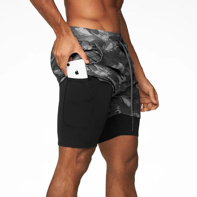 Men's Quick-Dry Double-Layer Summer Sports Shorts for Running, Basketball, and Training