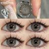 EYESHARE 1 Pair Brown Doll Contact Lenses for Eyes Natural Look Gray Pupils Big Eyes Softlens Annual Use