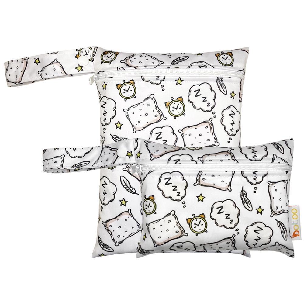 Waterproof Cartoon Print Washable Baby Diaper and Storage Organizer Bag
