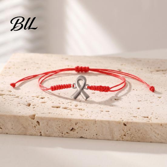 Verstelbare Gevlochten Touw Armband 2 STUKS Handgeweven Armbanden met Metalen Lint Hanger, Koord Bewustzijn Flexibele Knoop Touw Polsbandjes, Dagelijks