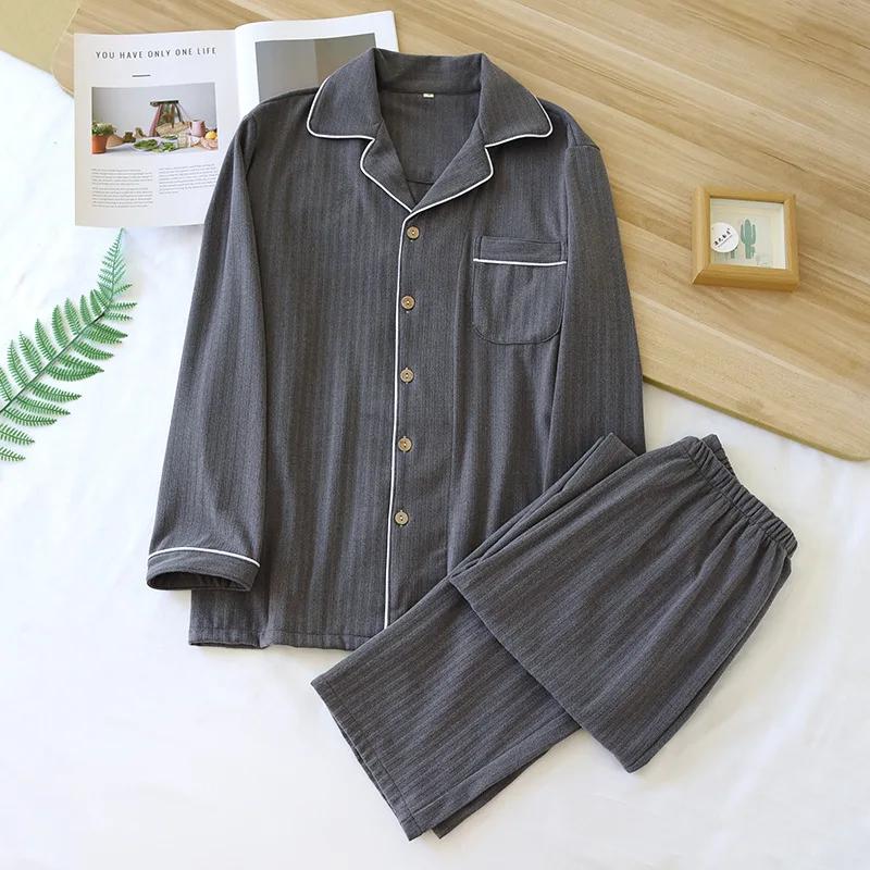 Conjunto de pijamas de casal novo outono e inverno, calças de manga comprida masculinas e femininas, conjunto de duas peças, roupas de casa quentes e grossas