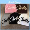 Acrylic Knitted Beanie Hat For Women Men With Letter Embroidery Warm Winter Cap For Casual Wear