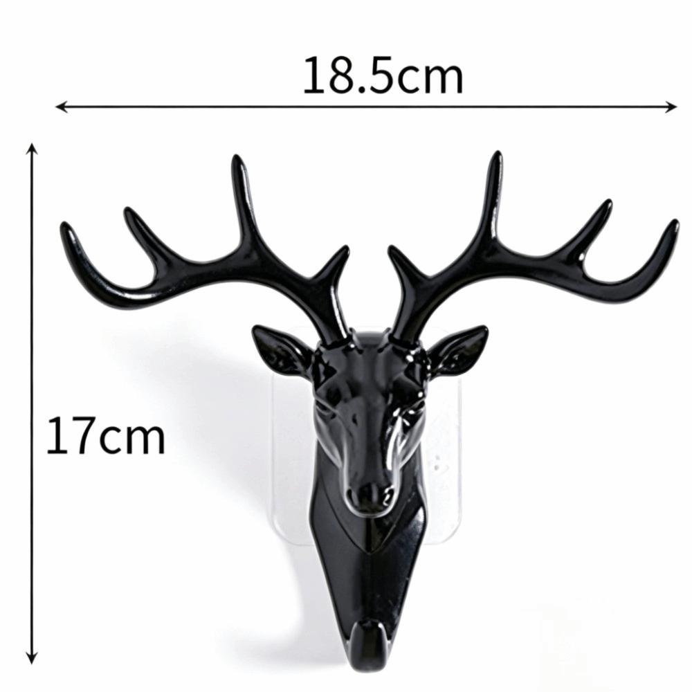 Plastic Antler Key Holder 18.5x17cm 3D Wall Mounted Hook Decorative Towel Hanger for Bedroom