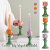 Nordic Style Flower-shaped Candlestick Simple Design Ceramic Tulip Candle Stand Home Decoration