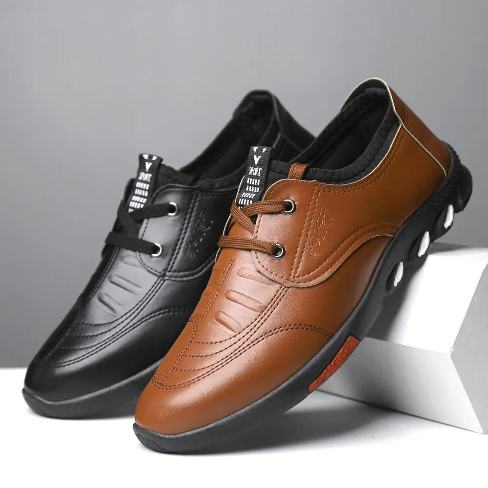 Fashion 2025 New Men's Shoes Breathable Non Slip Business Footwear Fashion Versatile Leather Shoes Casual Comfort Male Shoe Zapatillas