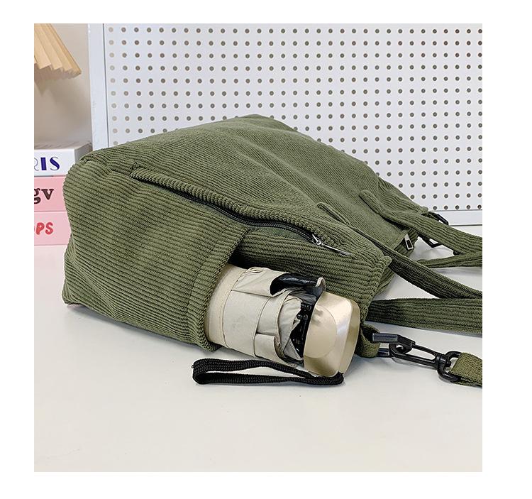 Women's Corduroy Large Capacity Handbag - 2025 Mori Style Retro Versatile Bookbag