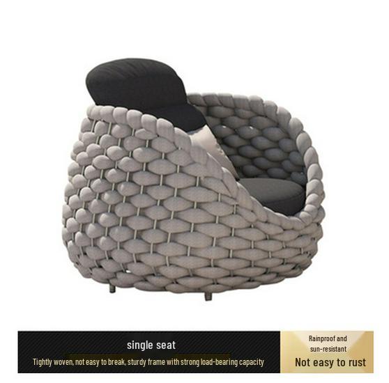 Rattan Weave Outdoor Sofa Set for Garden Terrace and Sunroom