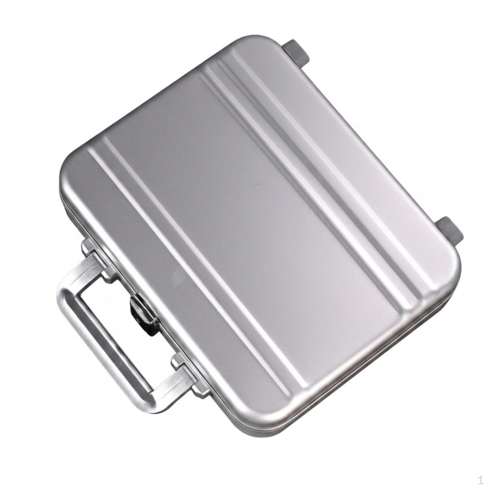 14Slot Watch Box Lockable Aluminum Case ToughExterior Organizer for Collectors, Journeyers Silver