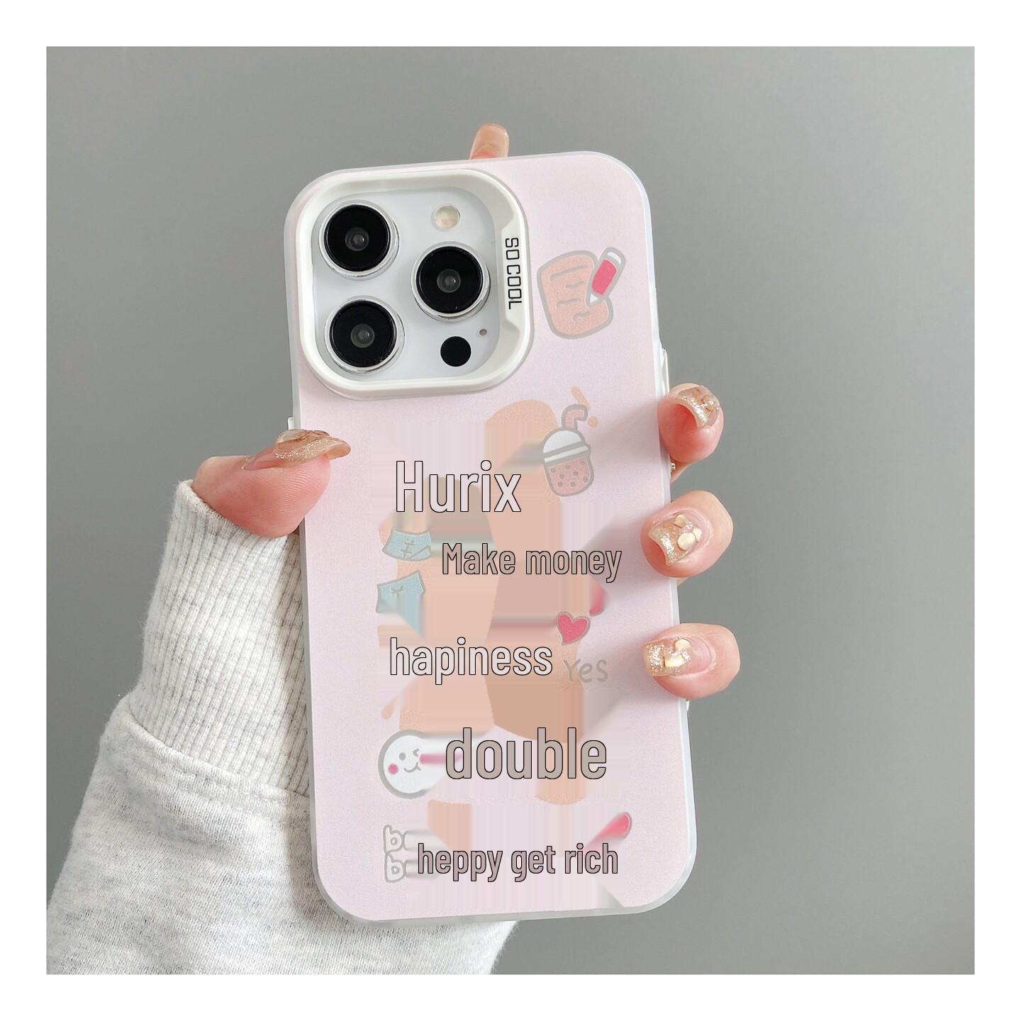 

Double Happiness Frosted Silver Cartoon Case for Apple iPhone 14 Plus to 17 Pro Max Apple 16E