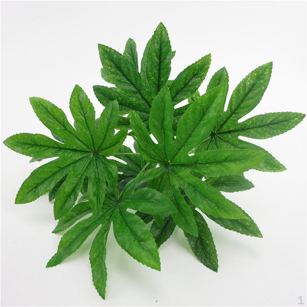 1 Stem Artificial Leaves Bush Brunch For Wedding Greenery Plants