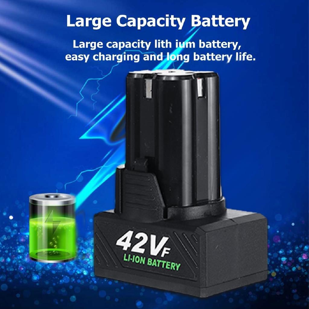 Clé à chocs électrique 90Nm 3/8 pouce Clé à cliquet sans fil avec lumière LED Rechargeable 8000mAh 110-220V Outil électrique 42V