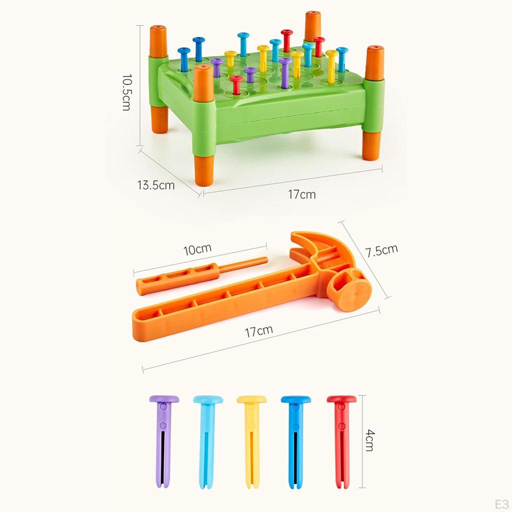 Hammering Pounding Toy Hammer Fine Motor Skills Party Favors Bench Pegs
