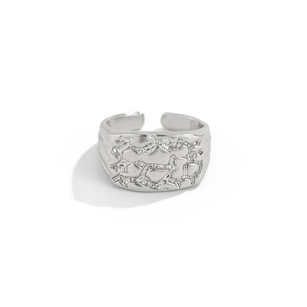 Men's New Natural Texture Alloy Ring Hip Hop Fashion Design Sense Versatile Hand Jewelry