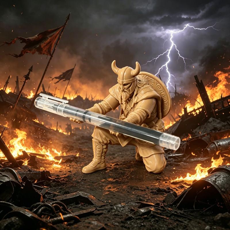 Medieval Kneeling Soldier Pen Holder 3D Printed Retro Nordic Warrior Desktop Storage for Office Desk Decor Gift