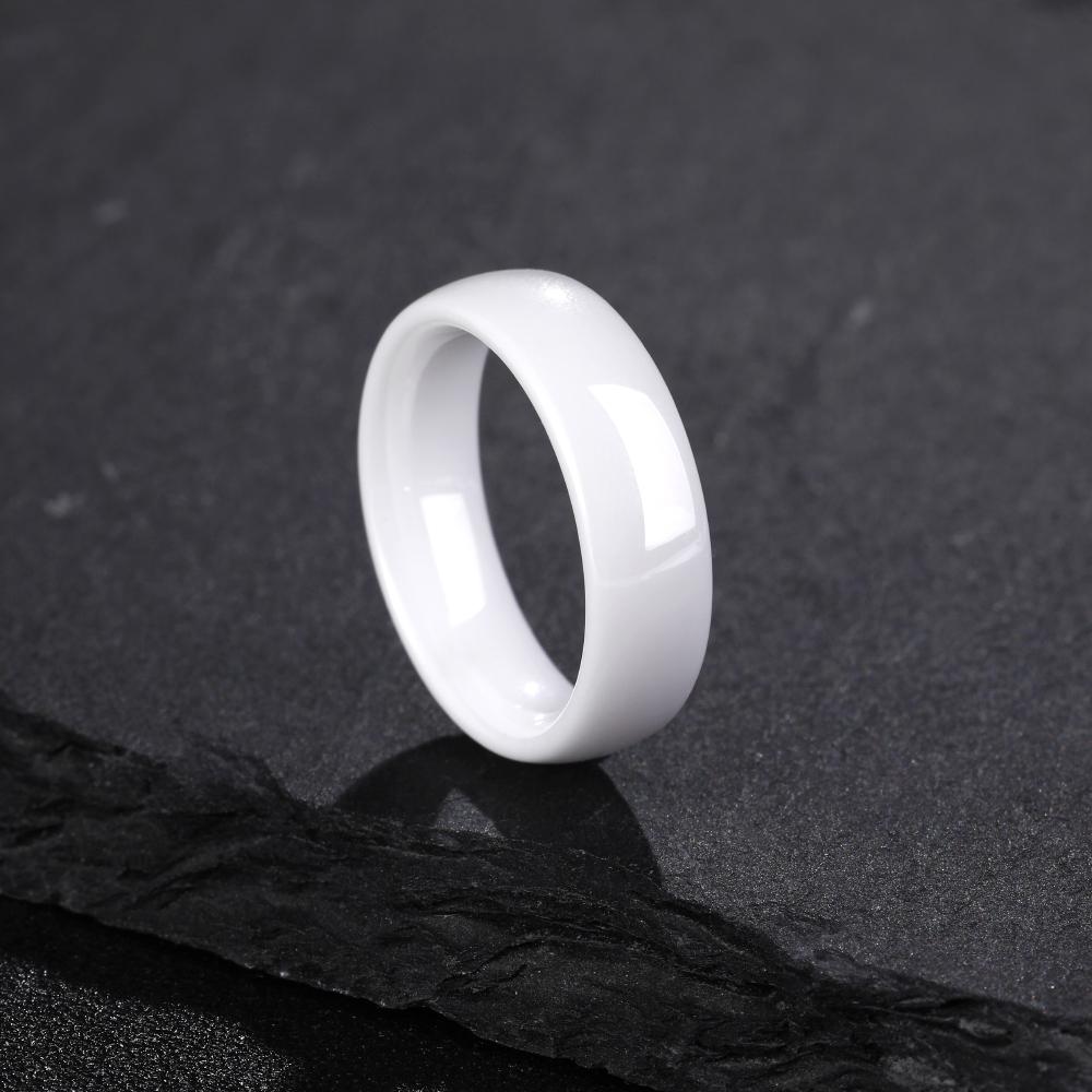 Kolmnsta 2mm 4mm 6mm Weißer Keramikring Herren Damen Ringe Anti-Allergie Poliertes Design Anillos Sanfter Hochzeits-Verlobungsring