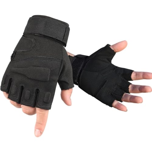 A favorite among snipers and riders! Tactical Fingerless Gloves, Black, Size M, for Airsoft, Airsoft, Motorcycles, and Outdoor Activities